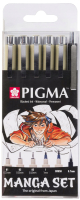 Набор капиллярных ручек Sakura Pen Pigma Micron Manga / POXSDKMAN6 (6шт) - 