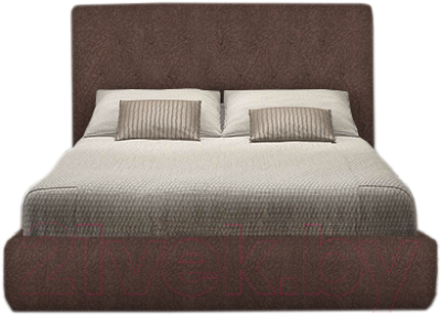 Полуторная кровать Асмана Двойная-4 120x200 (искуственная кожа коричневый)