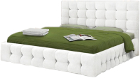 Полуторная кровать Асмана Двойная-3 120x200 (искуственная кожа белый) - 