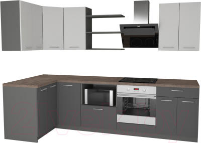 

Готовая кухня Primebeli, Агата Стандарт 1.2x2.2 левая + шкаф под духовку