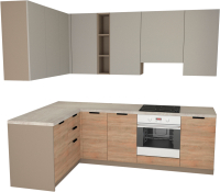 

Готовая кухня Primebeli, Николь Premium 1.5x1.9 левая + шкаф под духовку