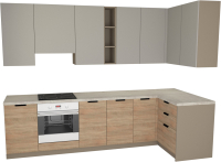 

Готовая кухня Primebeli, Николь Premium 1.2x2.2 правая + шкаф под духовку