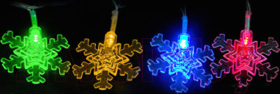 Светодиодная гирлянда Волшебная страна Снежинки LED-SF-30-3-MC / R101573