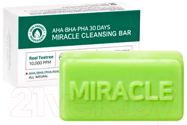 Мыло твердое Some By Mi 30 Days Miracle Cleansing Bar с AHA, BHA, PHA кислотами