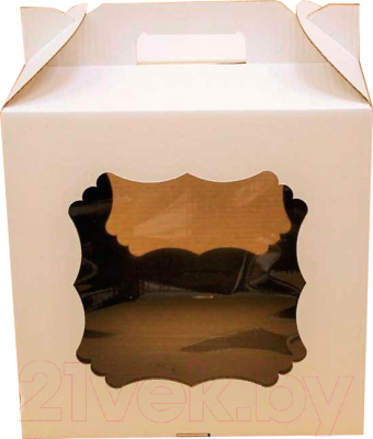 Набор коробок упаковочных для еды Krafteco С двумя окнами 300x300x300мм (10шт)