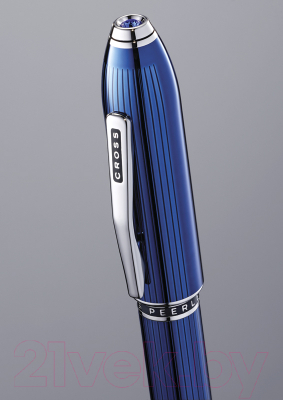 Изображение товара Ручка-роллер имиджевая Cross Peerless Translucent Quartz Blue Engraved Lacquer / AT0705-14 (синий)