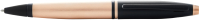 Ручка шариковая имиджевая Cross Calais Brushed Rose Gold Plate and Black Lacquer / AT0112-27 (розовое золото/черный) - 