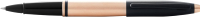 Ручка-роллер имиджевая Cross Calais Brushed Rose Gold Plate and Black Lacquer / AT0115-27 (розовое золото/черный) - 
