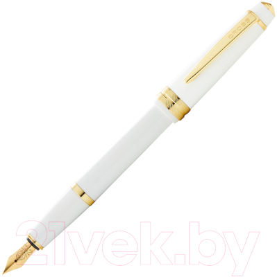 Ручка перьевая имиджевая Cross Bailey Light Polished White Resin and Gold Tone / AT0746-10FF (белый)