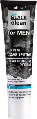 

Крем для бритья, Black Clean For Men с активным углем