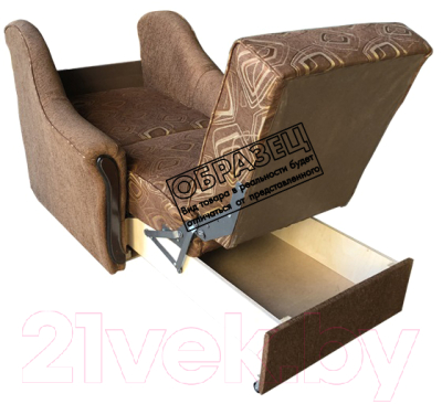 Кресло-кровать Асмана Виктория механизм аккордеон (рогожка вензель коричневый/рогожка бежевый)