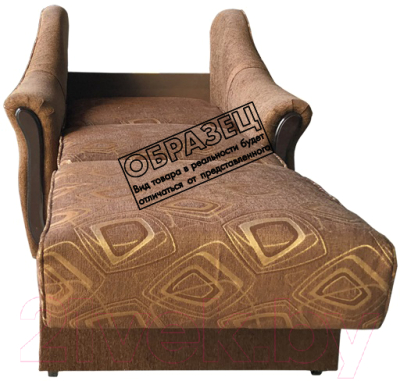 Кресло-кровать Асмана Виктория механизм аккордеон (рогожка цветок крупн коричневый/рогожка бежевый)