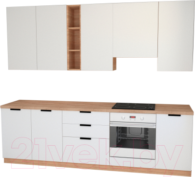 

Готовая кухня Primebeli, Николь Стандарт 2.0 + шкаф под духовку