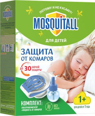 Электрофумигатор Mosquitall Нежная защита для детей от комаров 30 ночей / 4650056490810