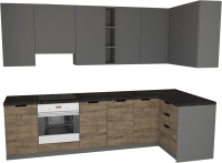 

Готовая кухня Primebeli, Николь Premium 1.2x2.2 правая + шкаф под духовку