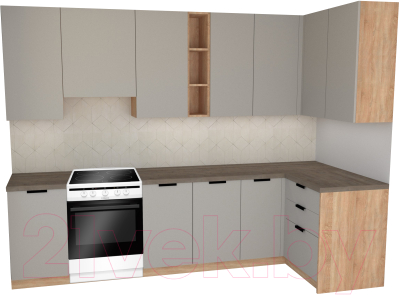 

Готовая кухня Primebeli, Николь Стандарт 1.2x2.2 правая