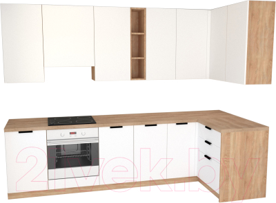 

Готовая кухня Primebeli, Николь Стандарт 1.2x2.2 правая + шкаф под духовку