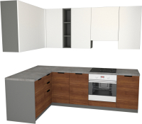

Готовая кухня Primebeli, Николь Стандарт 1.5x1.9 левая + шкаф под духовку