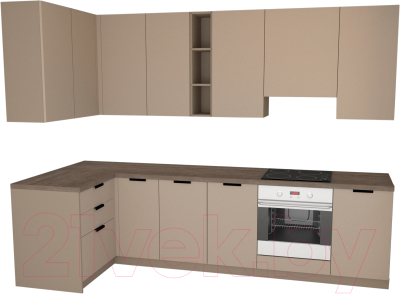 

Готовая кухня Primebeli, Николь Стандарт 1.2x2.2 левая + шкаф под духовку