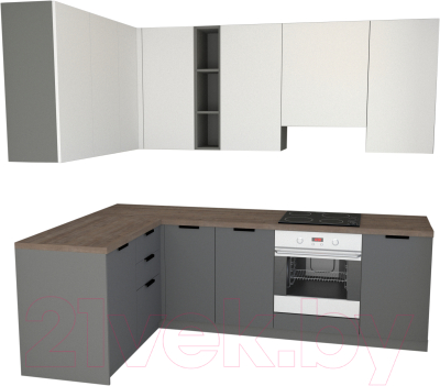

Готовая кухня Primebeli, Николь Стандарт 1.5x1.9 левая + шкаф под духовку