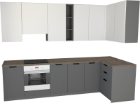 

Готовая кухня Primebeli, Николь Стандарт 1.2x2.2 правая+шкаф под духовку