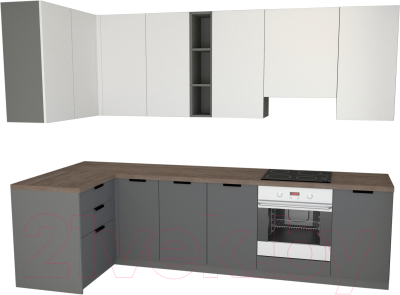 

Готовая кухня Primebeli, Николь Стандарт 1.2x2.2 левая+шкаф под духовку
