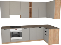 

Готовая кухня Primebeli, Николь Стандарт 1.2x2.2 правая + шкаф под духовку