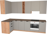 

Готовая кухня Primebeli, Николь Стандарт 1.2x2.2 левая + шкаф под духовку