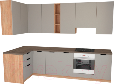 

Готовая кухня Primebeli, Николь Стандарт 1.2x2.2 левая + шкаф под духовку