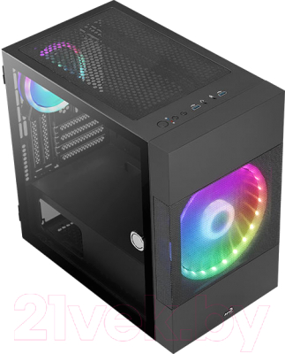 Корпус для компьютера AeroCool Atomic-G-BK-v1 / ATOMIC-G-BK-V1 (черный, без БП)