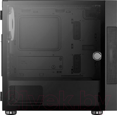 Корпус для компьютера AeroCool Atomic-G-BK-v1 / ATOMIC-G-BK-V1 (черный, без БП)