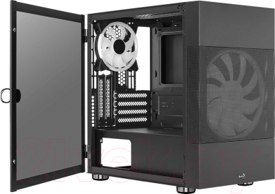 Корпус для компьютера AeroCool Atomic-G-BK-v1 / ATOMIC-G-BK-V1 (черный, без БП)