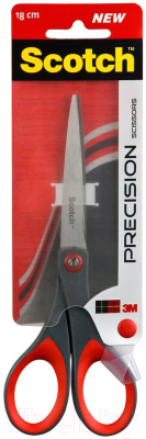Ножницы канцелярские Scotch Precision / 1447 (красный/серый)