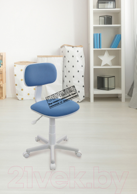 Кресло детское Бюрократ CH-W201NX (серо-голубой Light-28/пластик белый) - Фото другой расцветки в интерьере 