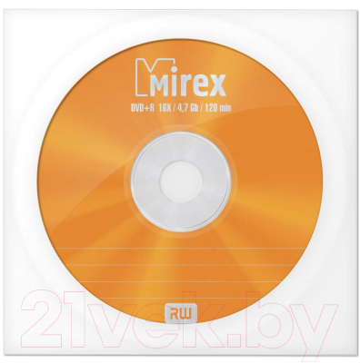 Диск DVD+R Mirex 4.7Gb 16x бумажный конверт / UL130013A1С