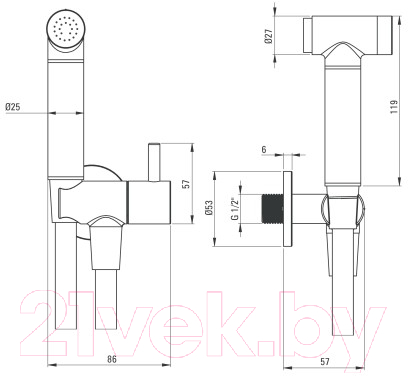 Гигиенический душ Deante Bidetta ANW N51B