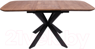Изображение товара Обеденный стол ОКА Вейв 120-160x80x75 (дуб мореный/черный)