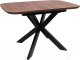Обеденный стол ОКА Вейв 120-160x80x75 (дуб мореный/черный) - 