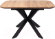 Миниатюра изображения товара Обеденный стол ОКА Вейв 120-160x80x75 (дуб натуральный/черный)