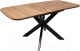 Миниатюра изображения товара Обеденный стол ОКА Вейв 120-160x80x75 (дуб натуральный/черный)