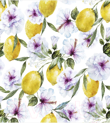 Скатерть JoyArty Лимоны среди цветов / tcox_31928 (120x145)