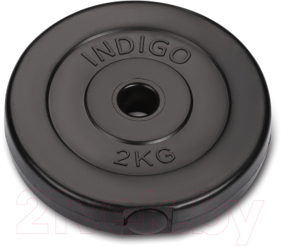 Диск для штанги Indigo IN123 (2кг, черный)