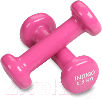 Набор гантелей Indigo 92005 (2x0.5кг, розовый)