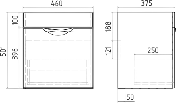 Купить Тумба под умывальник Viant Барселона Como 50 / VBAR50CO-T1YP в Витебске