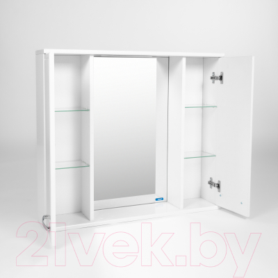 Шкаф с зеркалом для ванной Viant Милан 80 / VMIL80-ZSH