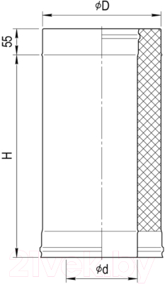 Труба дымохода Ferrum 1.0м 430/0.8мм Ф120x200 / f4033