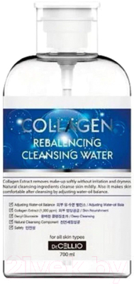 Тоник для снятия макияжа Dr. Cellio Collagen Rebalencing Cleansing Water (700мл)