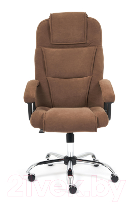 Кресло офисное Tetchair Bergamo флок (хром/коричневый 6)