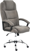 Кресло офисное Tetchair Bergamo флок (хром/серый 29) - 