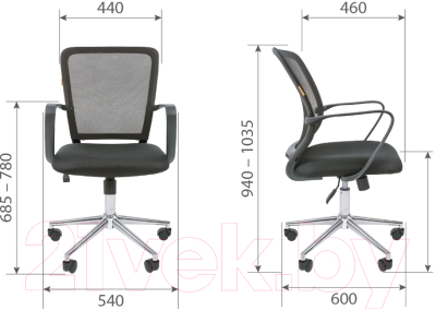 Кресло офисное Chairman 698 хром (TW-01, черный)